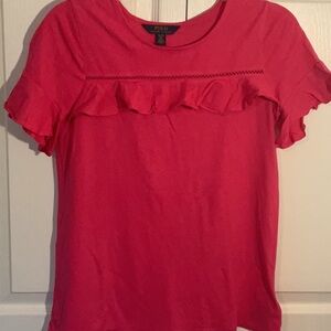 Polo by Ralph Lauren Pink Ruffled Flutter Sleeve Blouse